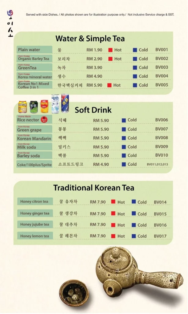 Oiso Korean Beverages Prices