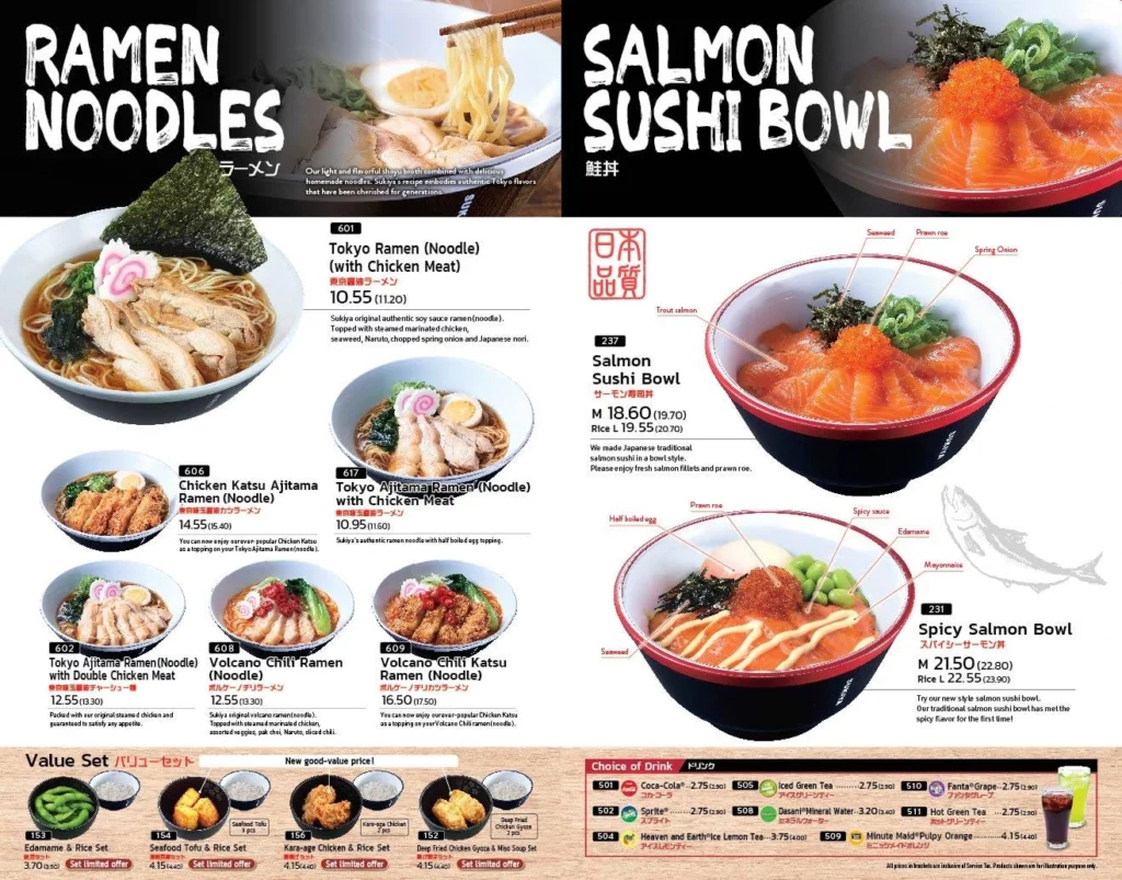 Sukiya Ramen Noodles & Salmon Sushi Bowls