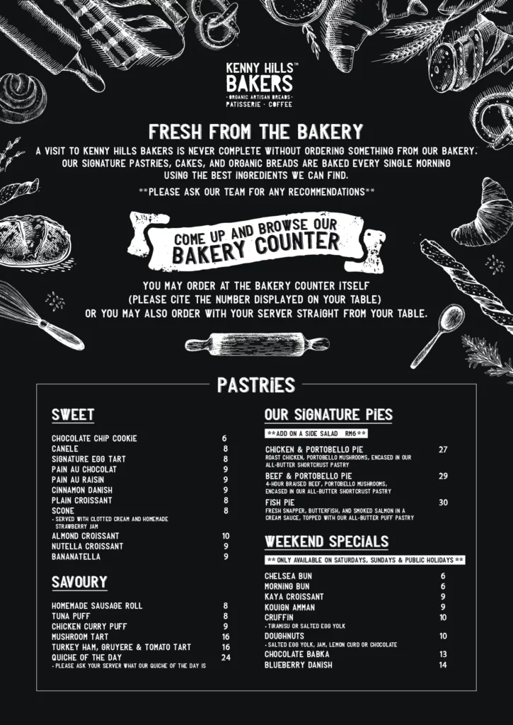 Kenny Hills Bakers Malaysia Menu