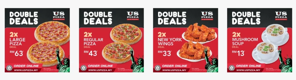US Pizza Menu Double Deals