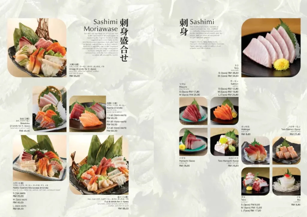 Sushi Zanmai Moriawase menu