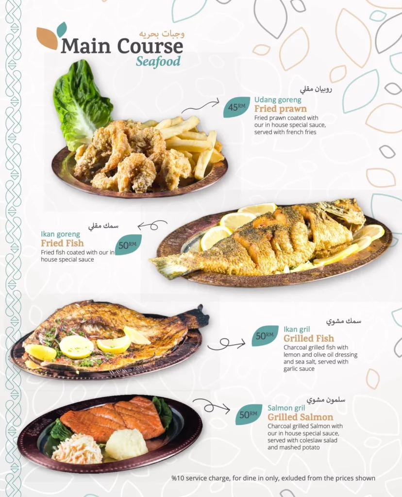 Halab Penang Seafood Menu