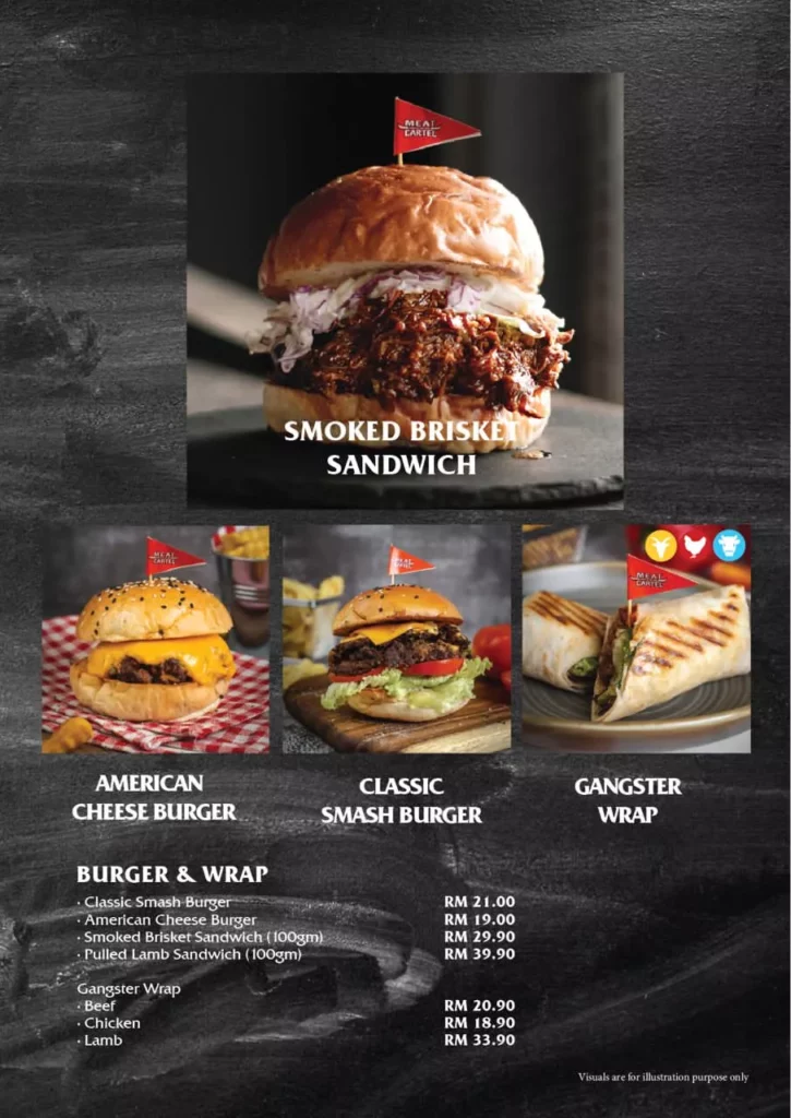 Meat Cartel Burgers Menu