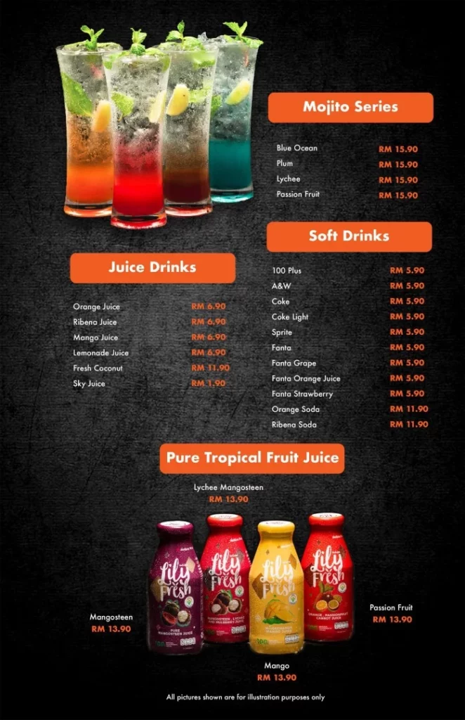 Shell Out Drinks Menu