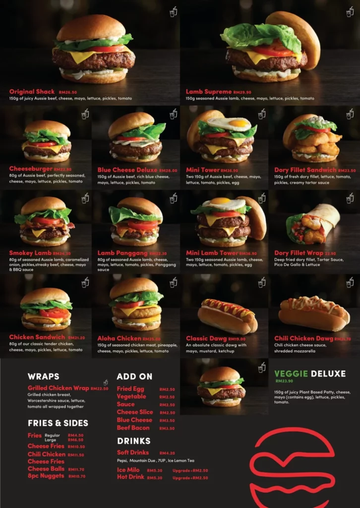 Fuel Shack Menu