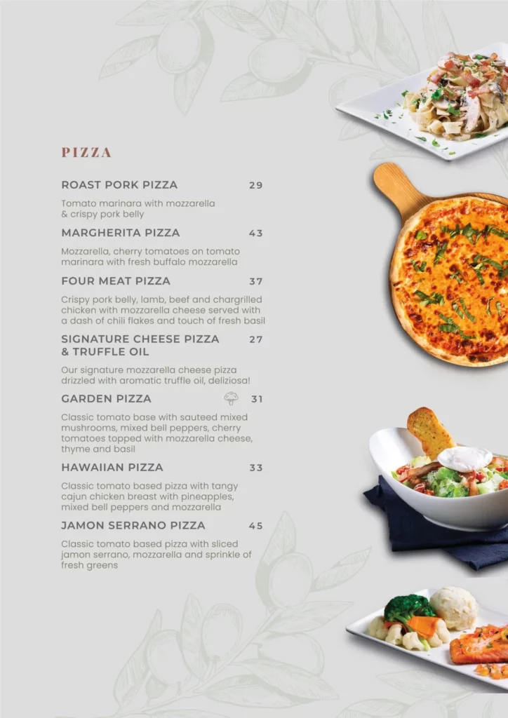 The barn Pizza Menu