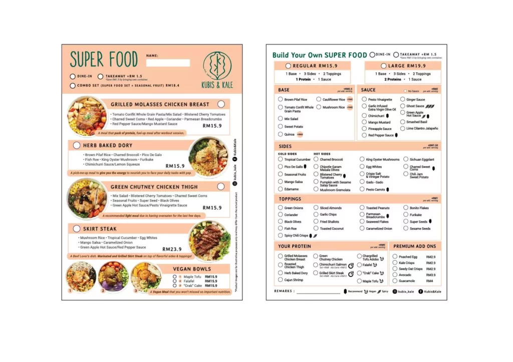 Kubis & Kale Menu