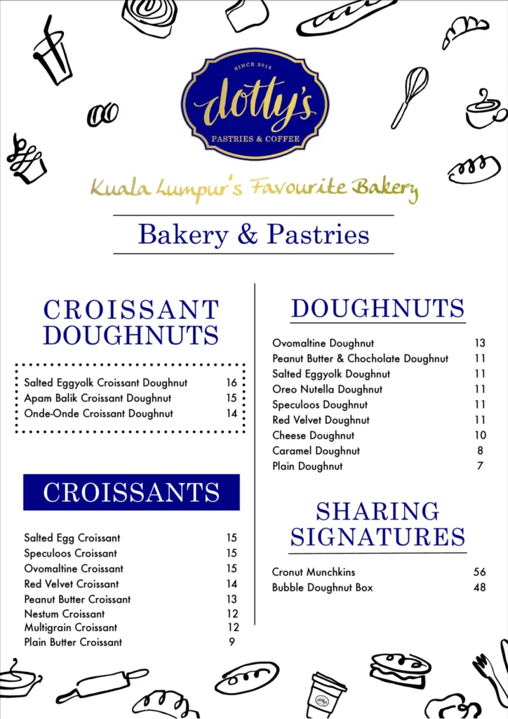 Dotty's Menu