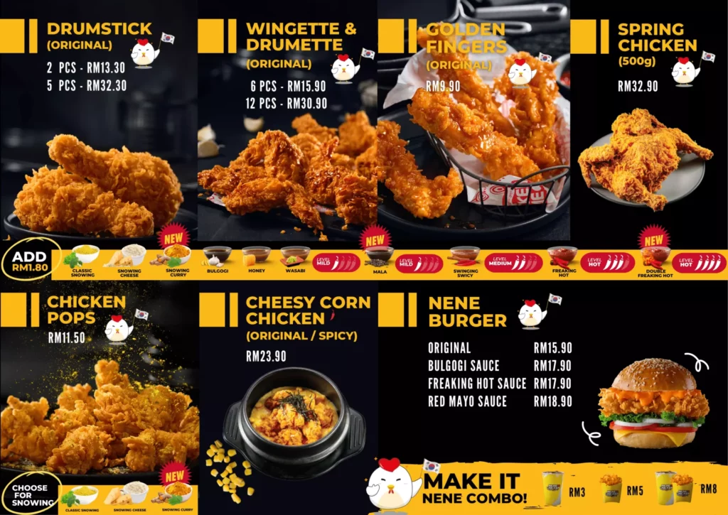 Nene Chicken Menu