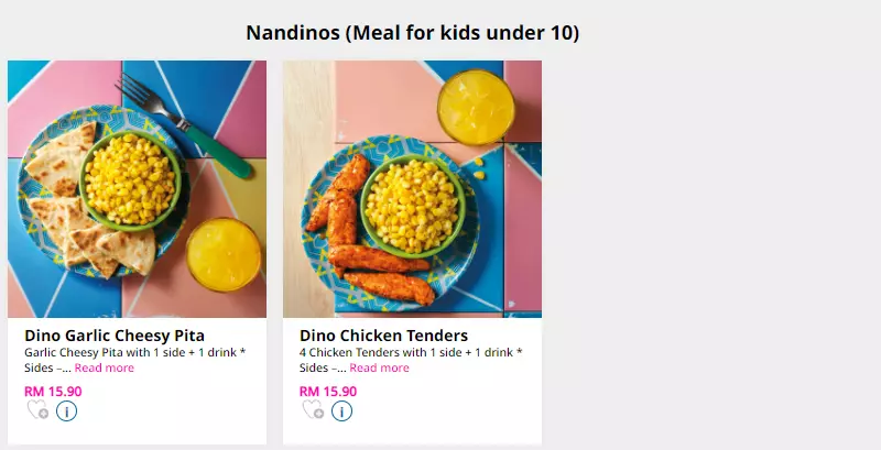 Nando's Kids Meal under 10