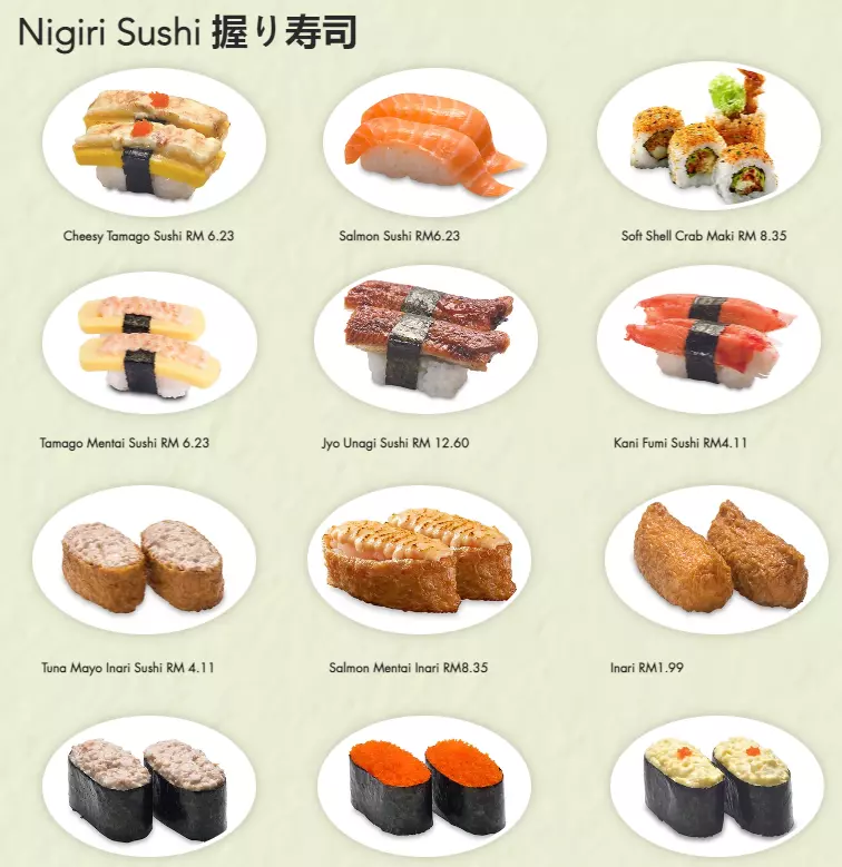 Nigiri Sushi Options