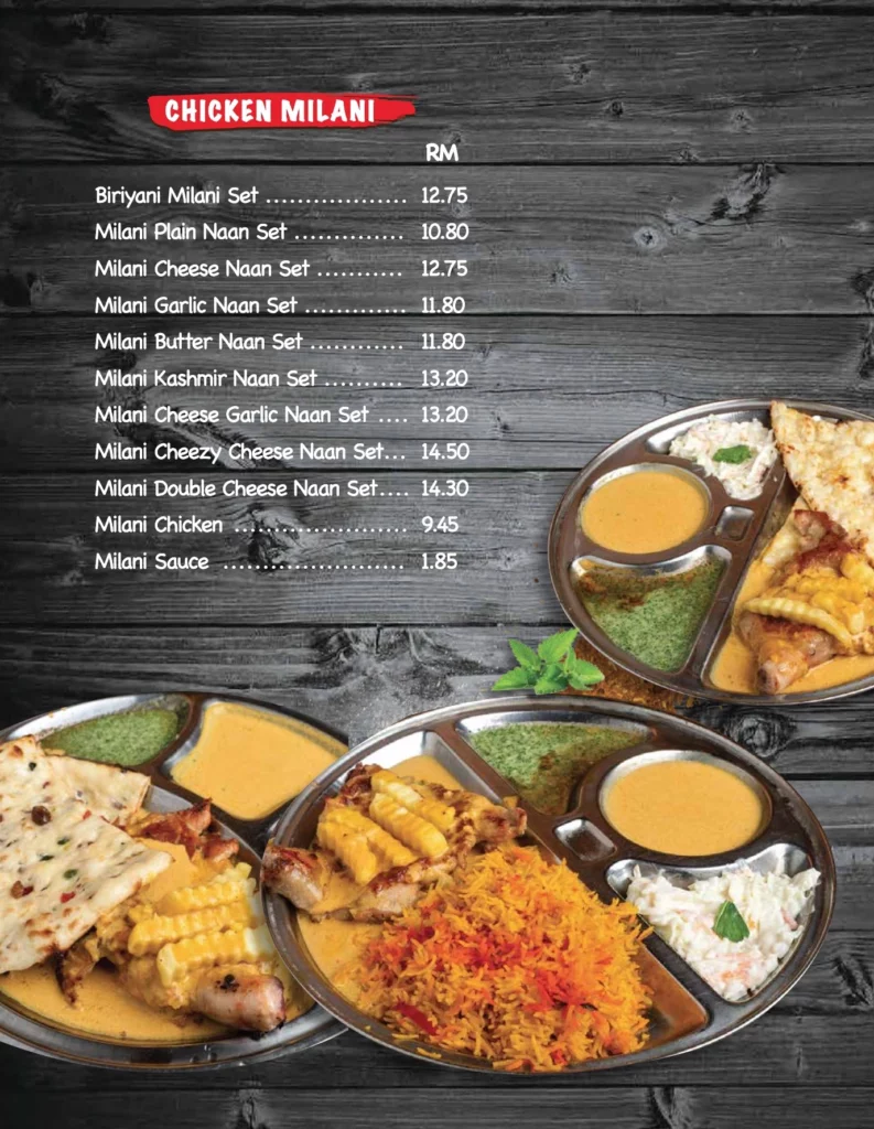 Restoran Kapitan Chiken Milani Menu