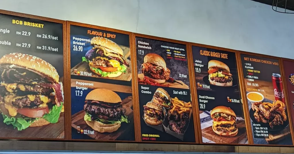 JNC Burger Menu