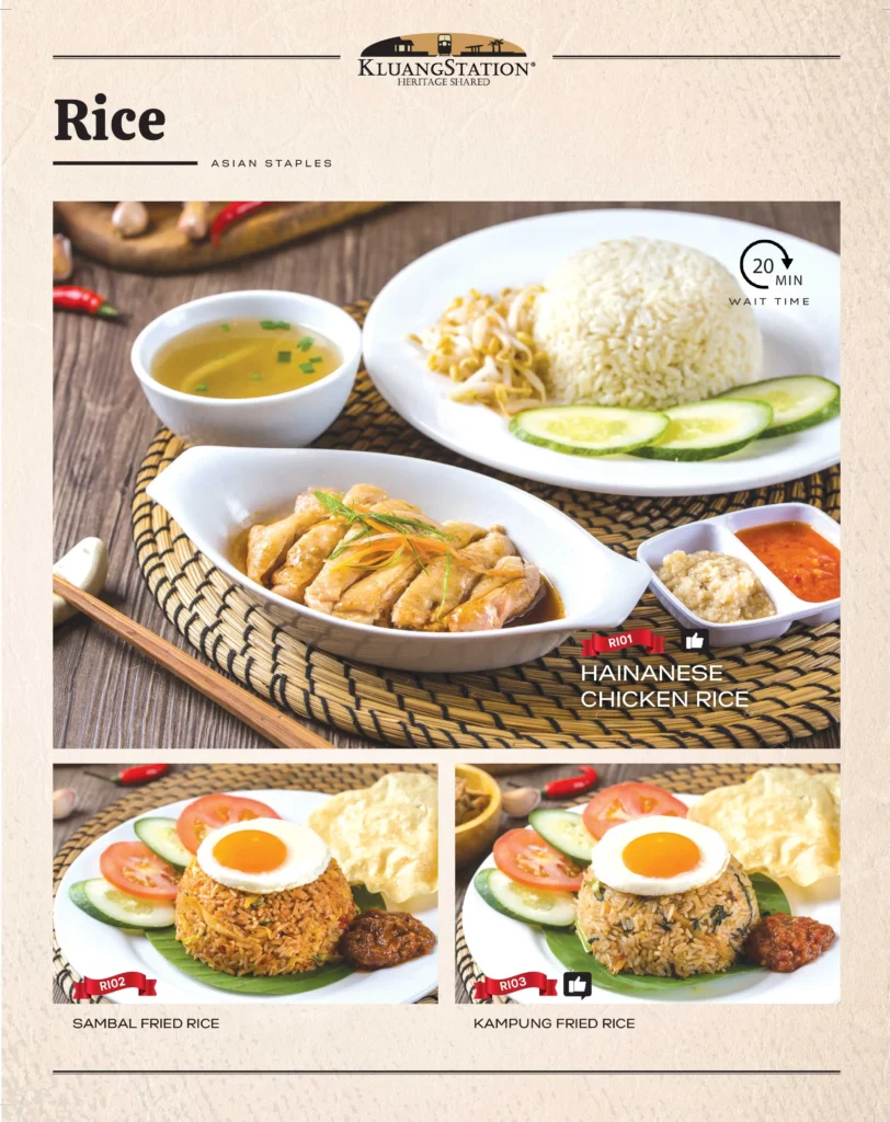 Kluang Station Rice Menu