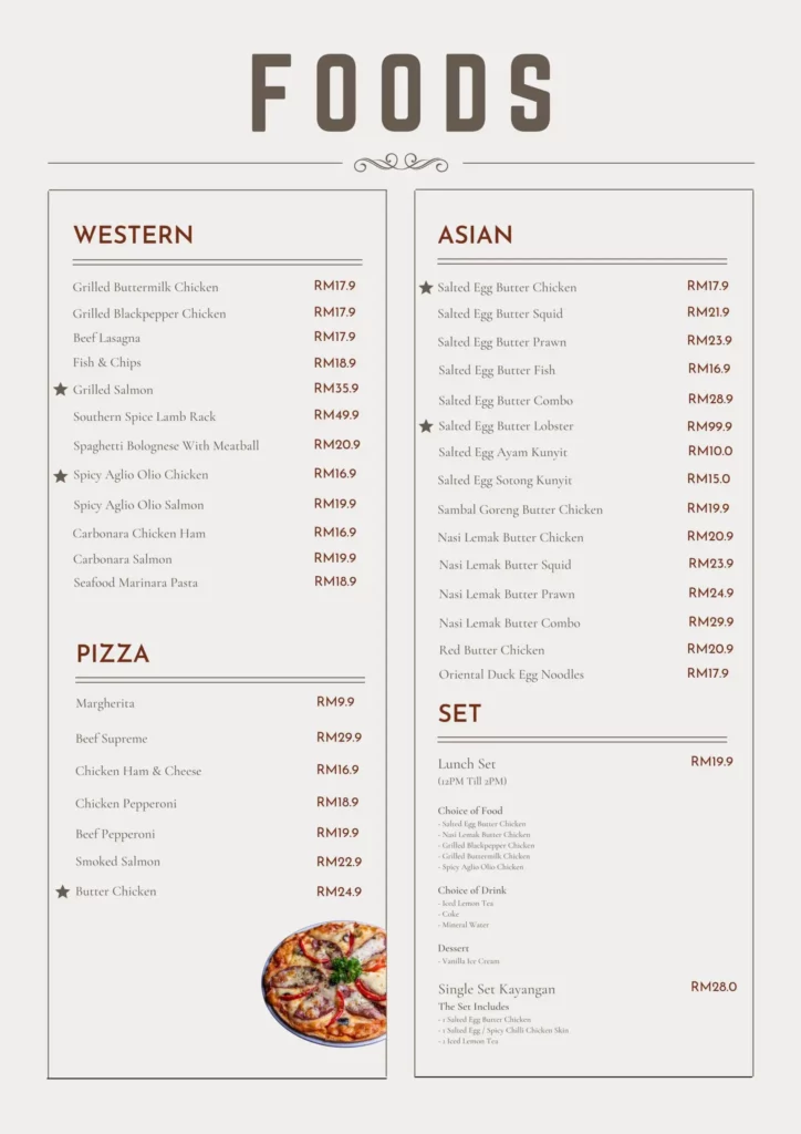 Jibril Food Menu