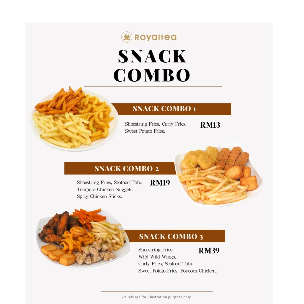 Menu royaltea Snack Combo