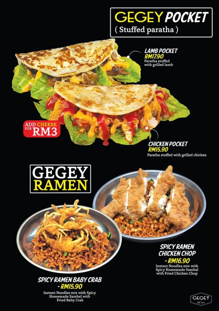 Menu Gegey Ramen