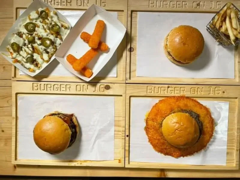 Burger on 16 menu items