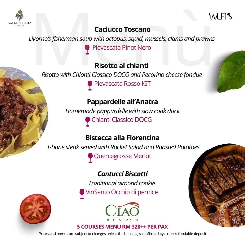 Ciao Ristorante menu