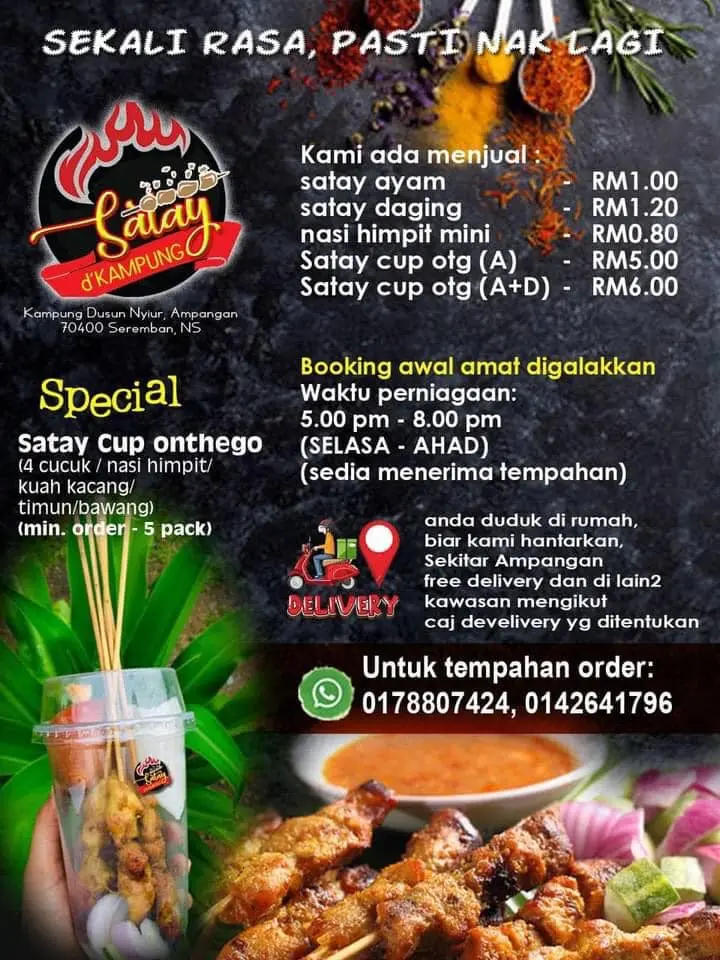 Satay D'kampung Menu