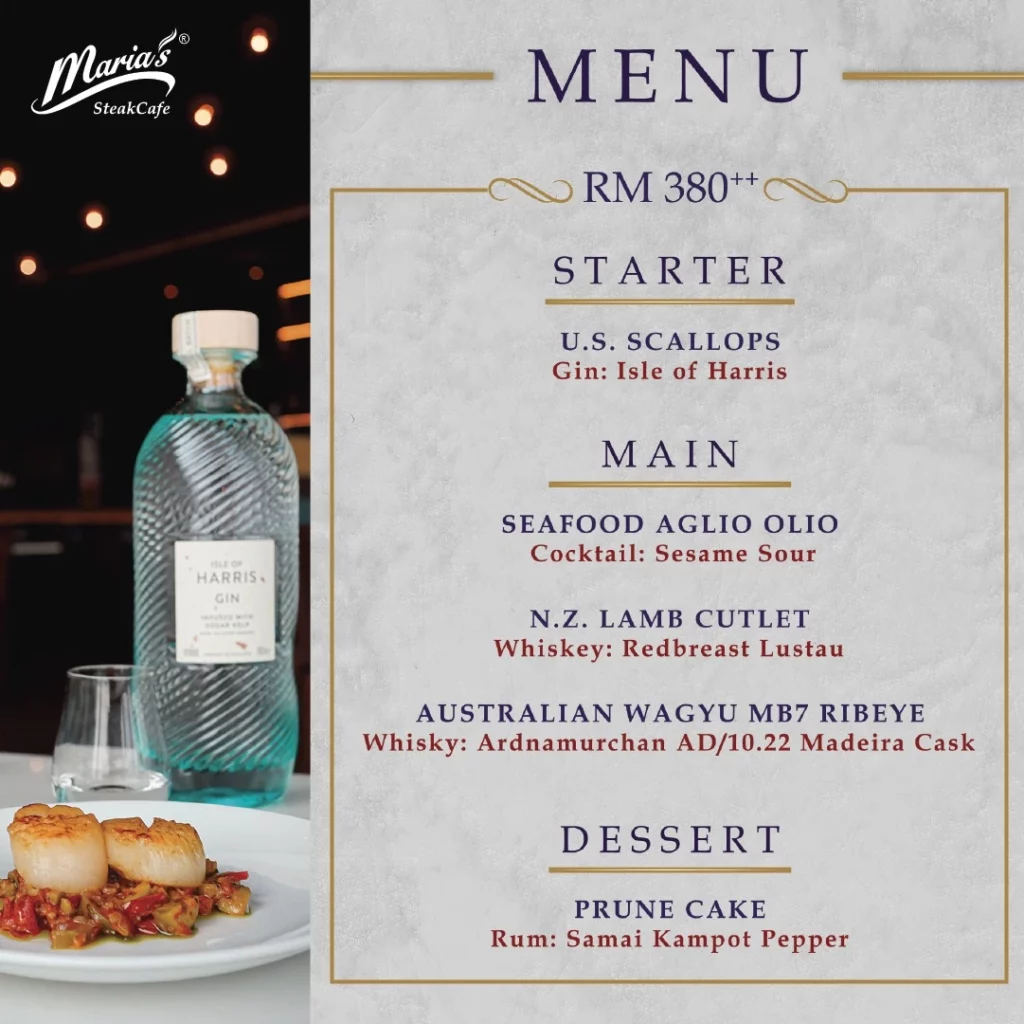 Maria's Steakhouse Menu