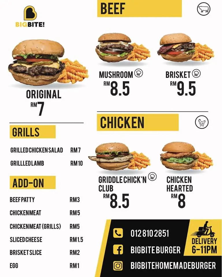 bigbite burger menu