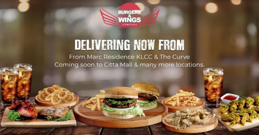burgers & wings menu