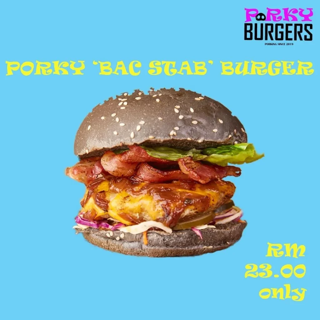 porky burger menu item
